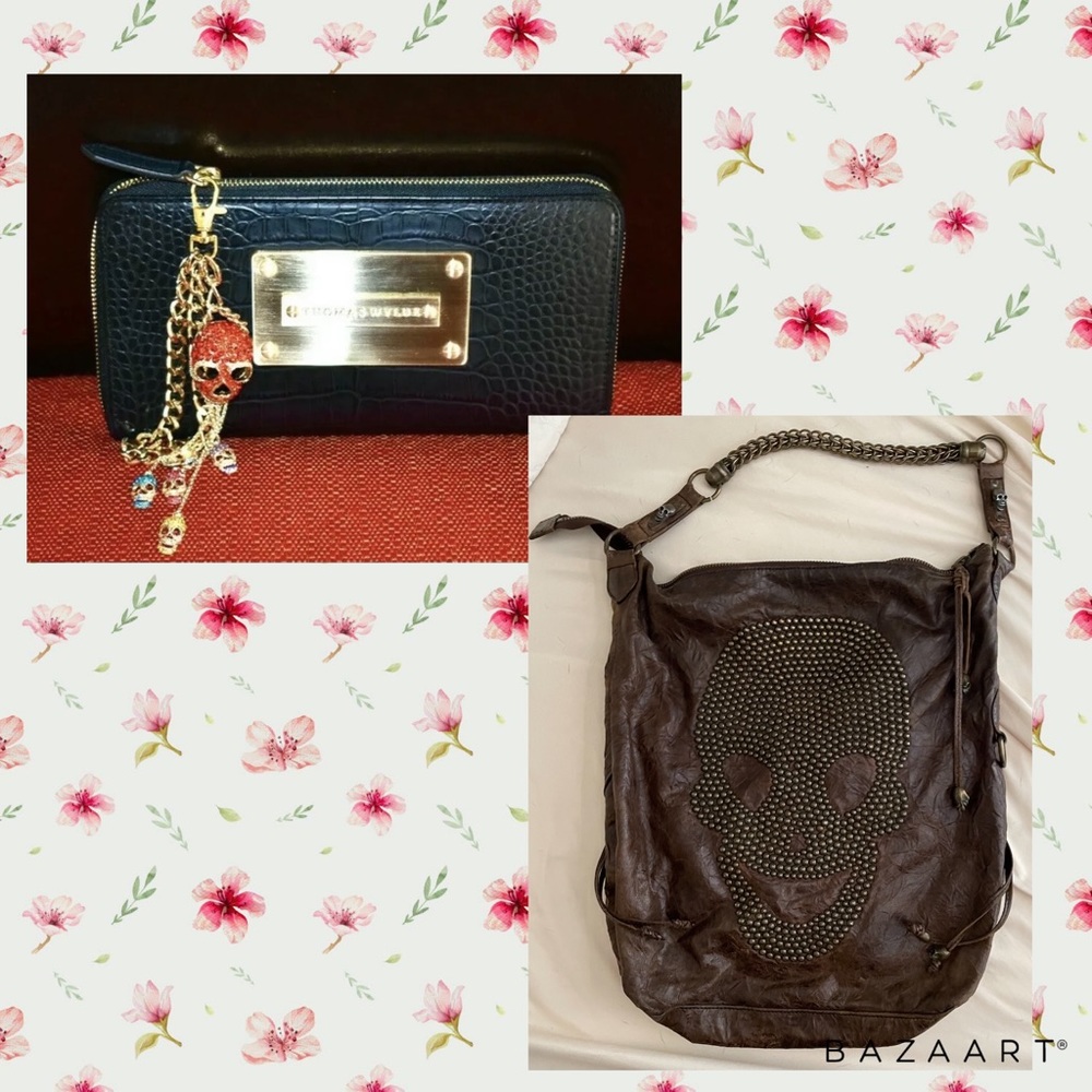 Thomas Wylde Handbag Wallet Lot x2! Skull ☠️